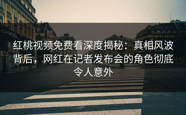 红桃视频免费看深度揭秘：真相风波背后，网红在记者发布会的角色彻底令人意外