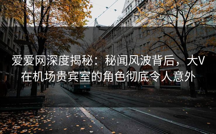 爱爱网深度揭秘：秘闻风波背后，大V在机场贵宾室的角色彻底令人意外